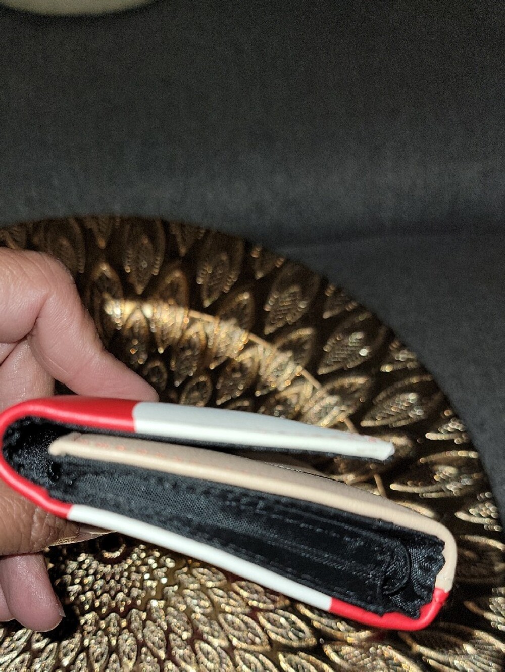 Red Mushroom Clutch Wallet with Beige Face - Picture 8 of 10